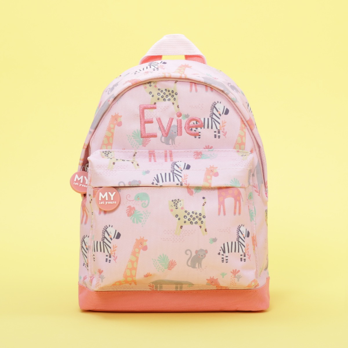 Personalised Pink Safari Print Mini Backpack