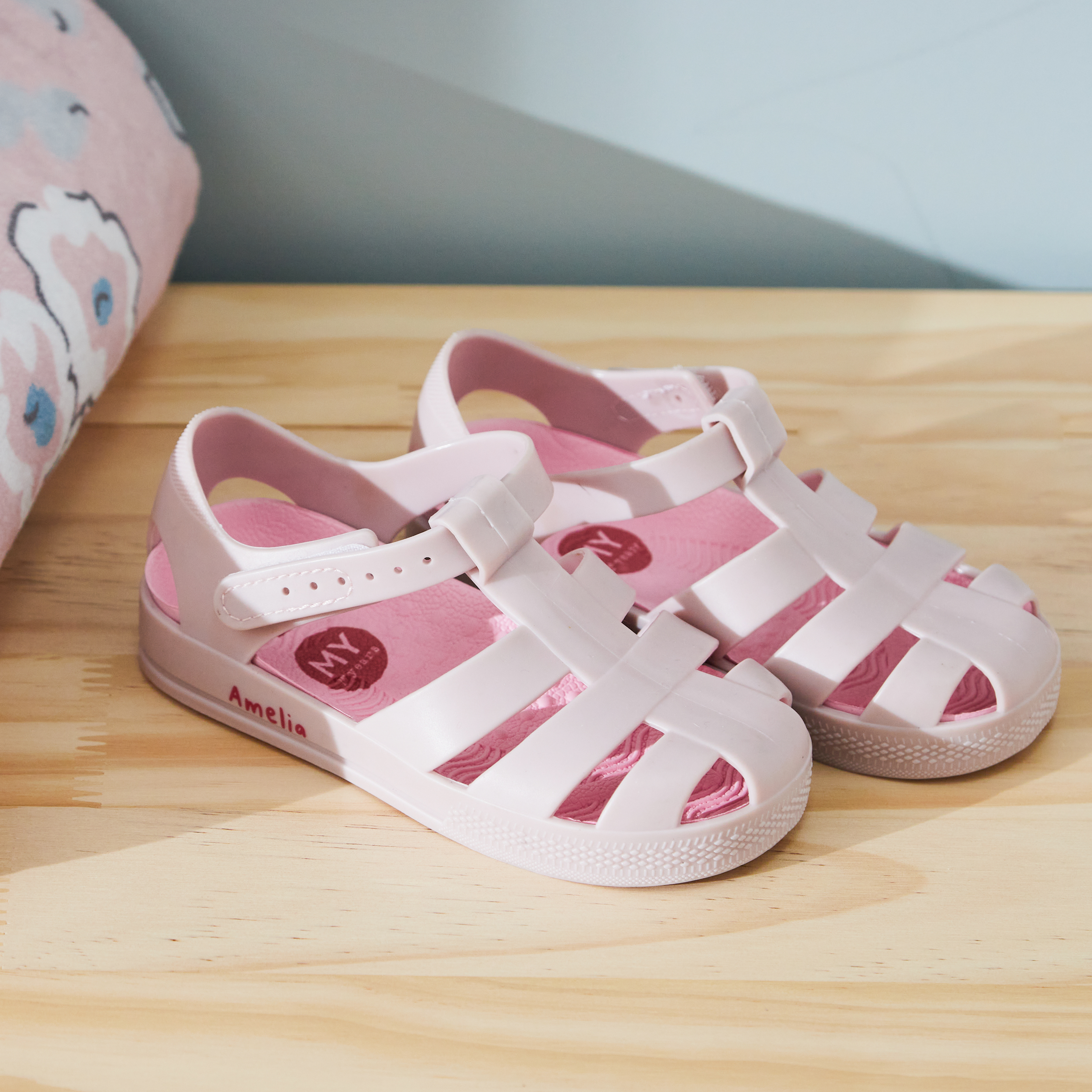 Personalised Pink Toddler Jelly Shoes