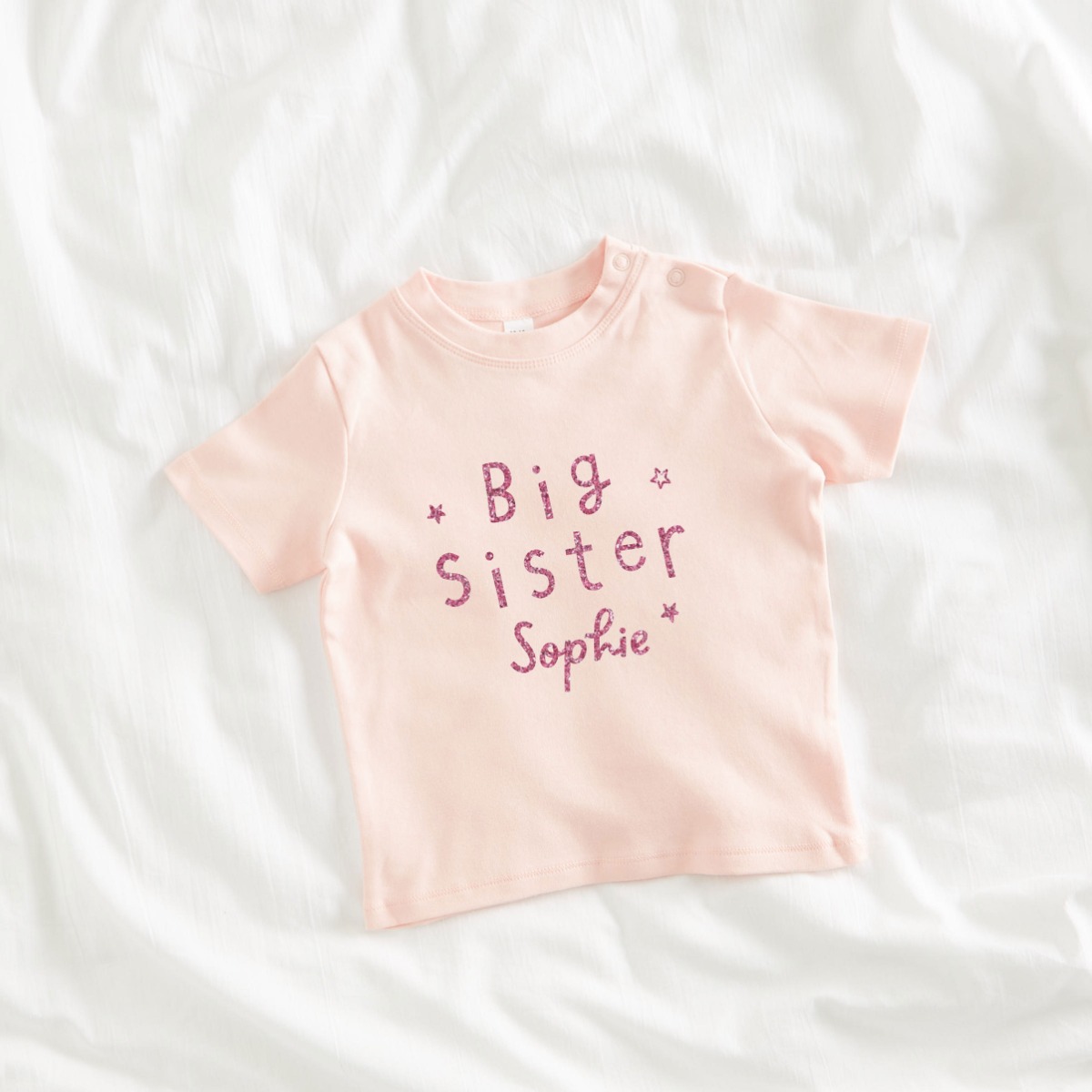 Personalised Pink Big Sister T-Shirt