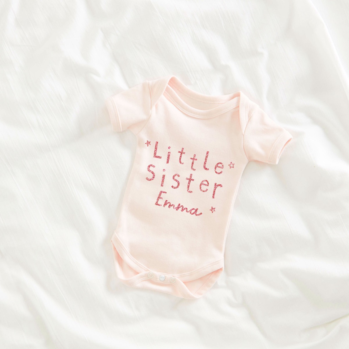 Personalised Pink Little Sister Bodysuit