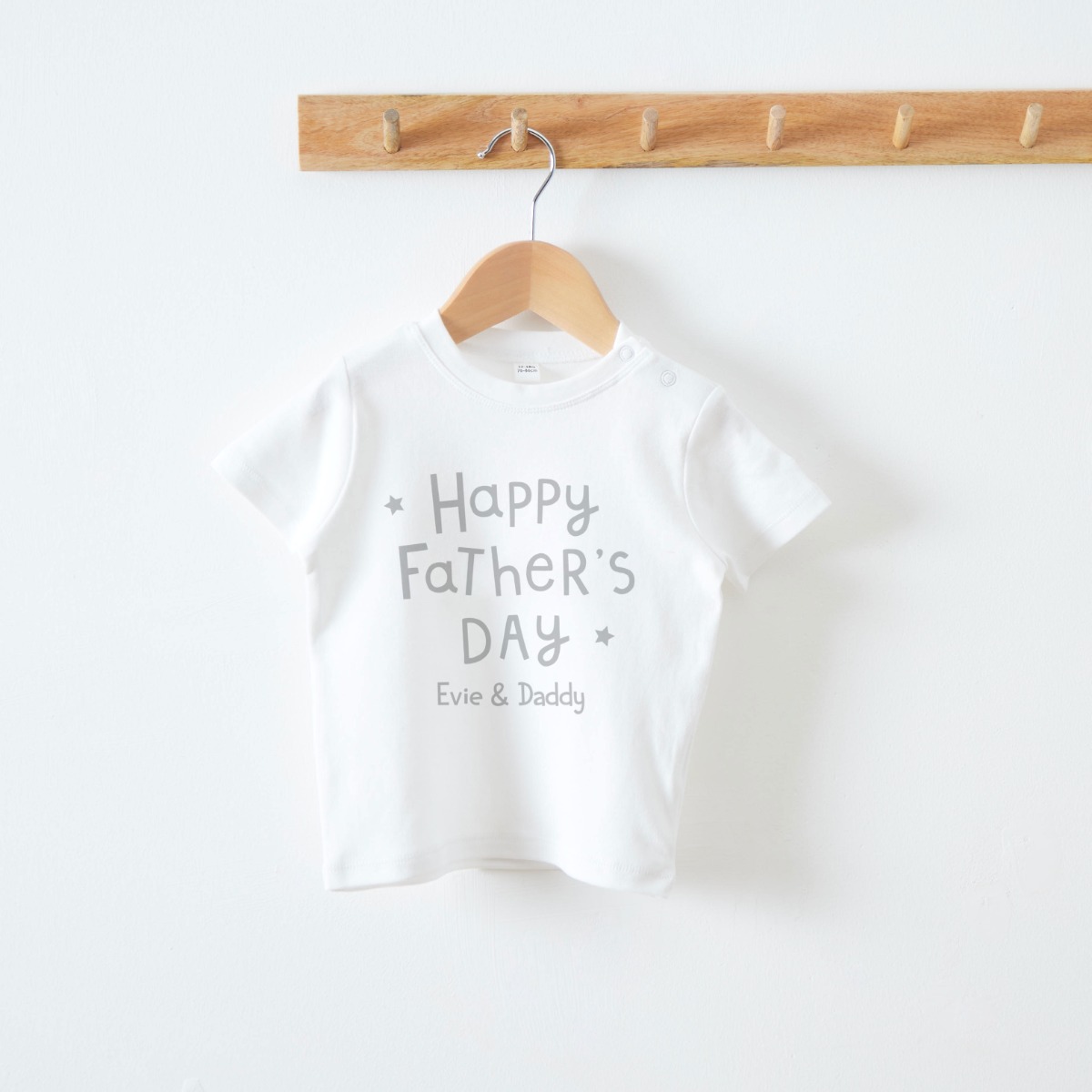 Personalised White Happy Fathers Day T-Shirt