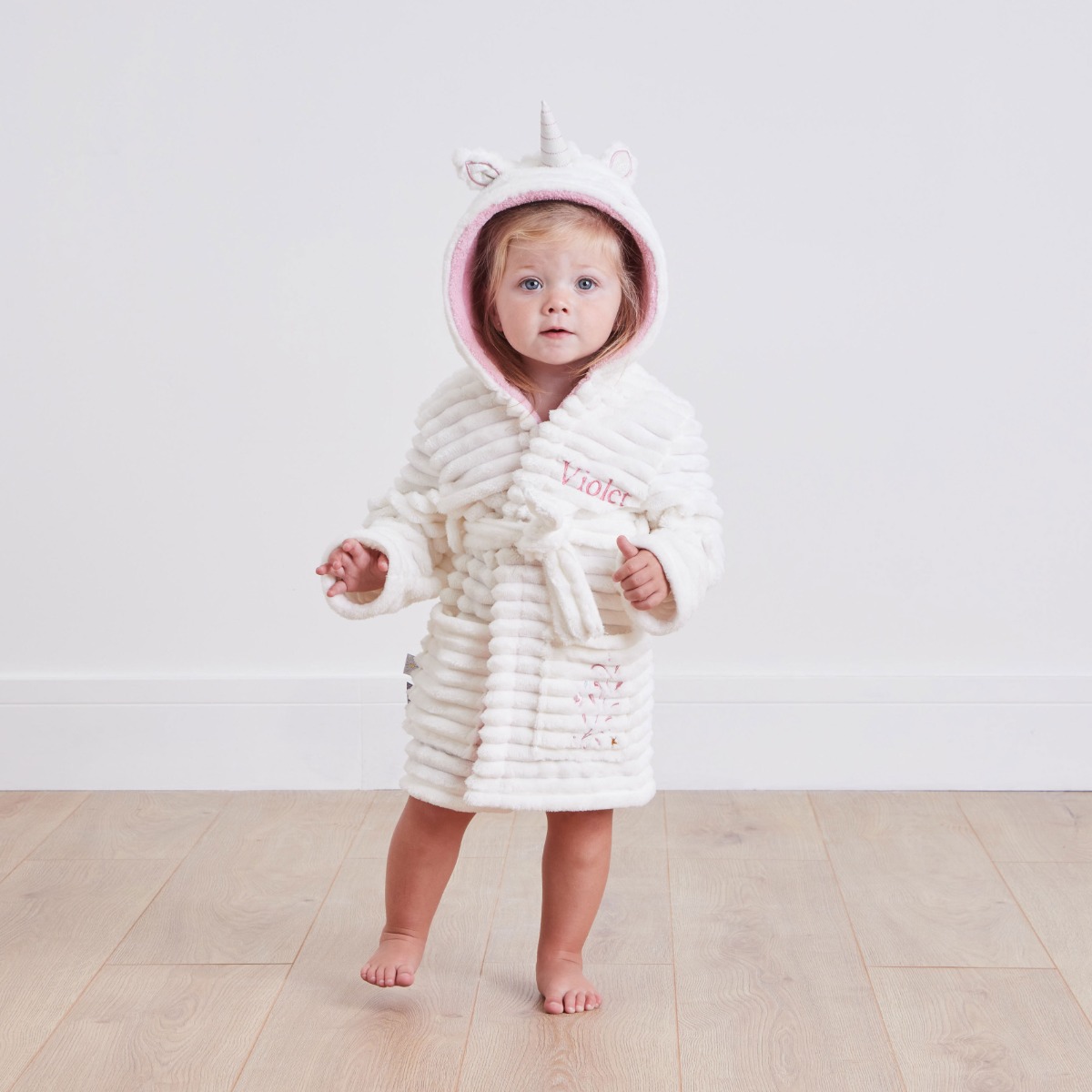 Personalised Unicorn Ribbed Dressing Gown