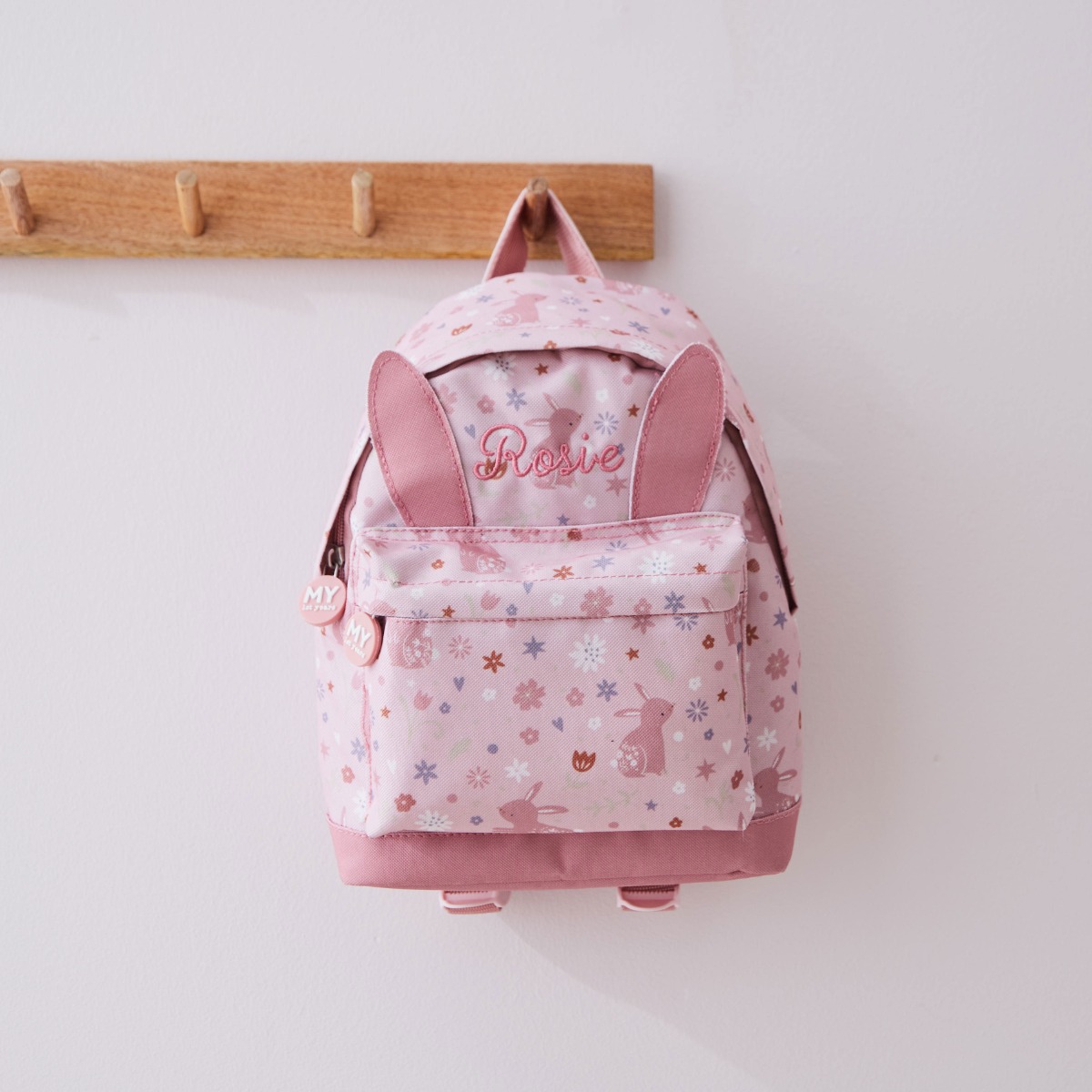 Personalised Pink Bunny Mini Backpack with Ears