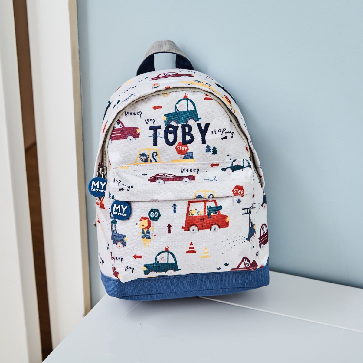 Personalised Transport Print Mini Backpack