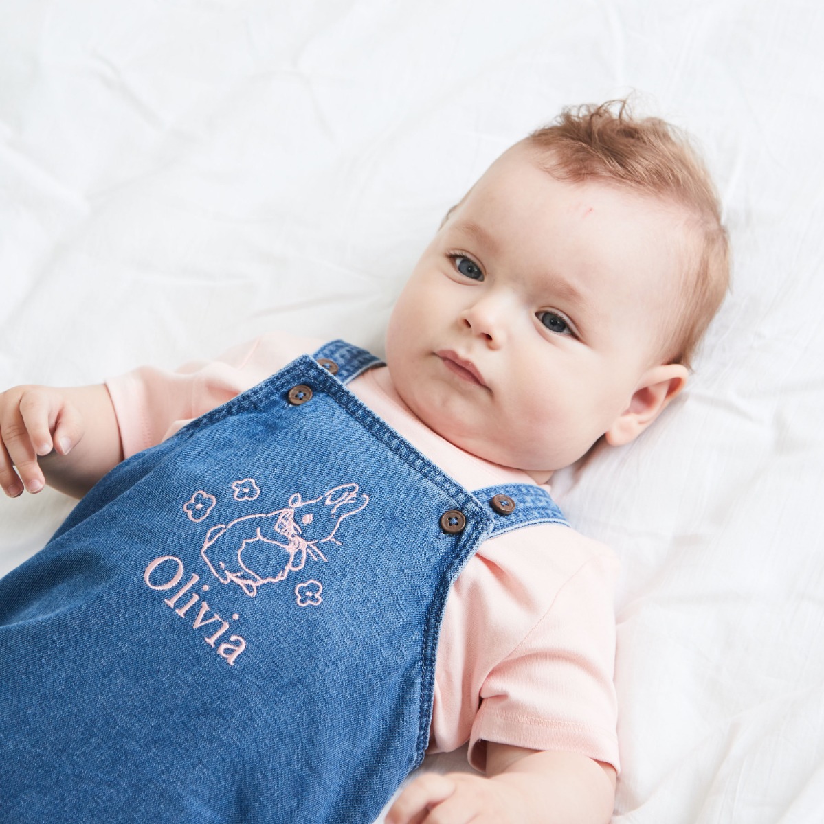 Image of Personalised Flopsy Bunny Denim Dungarees
