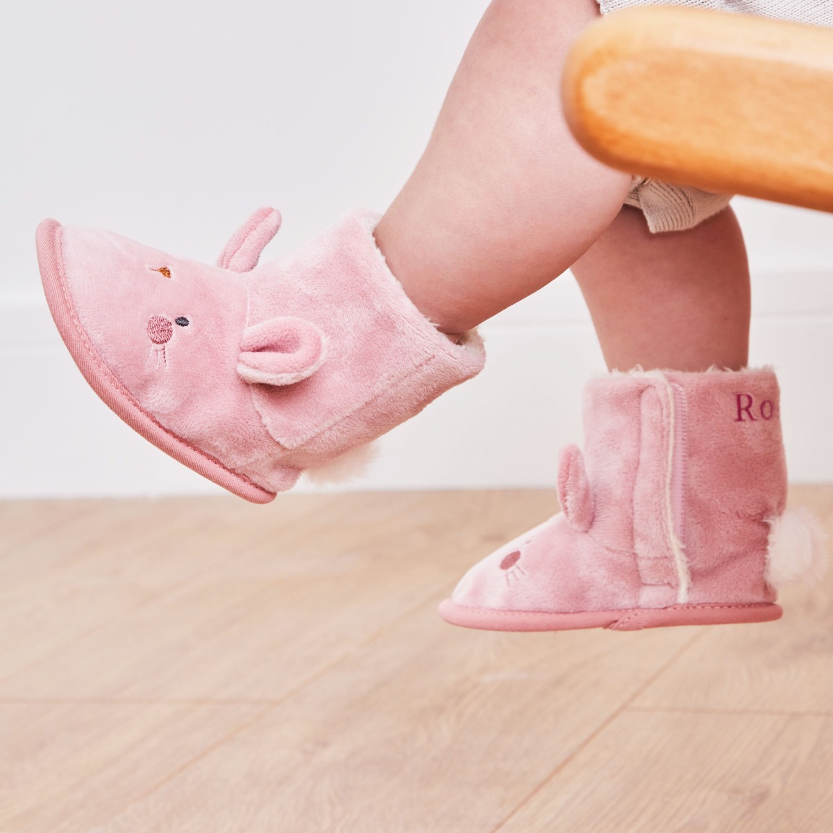 Personalised Pink Bunny Booties