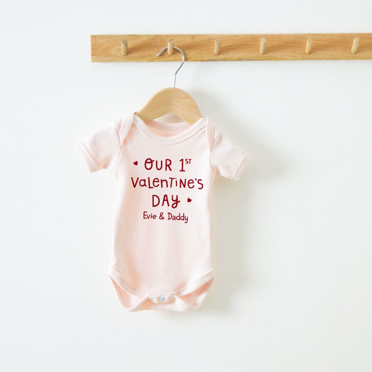Personalised Our 1st Valentine’s Pink Bodysuit