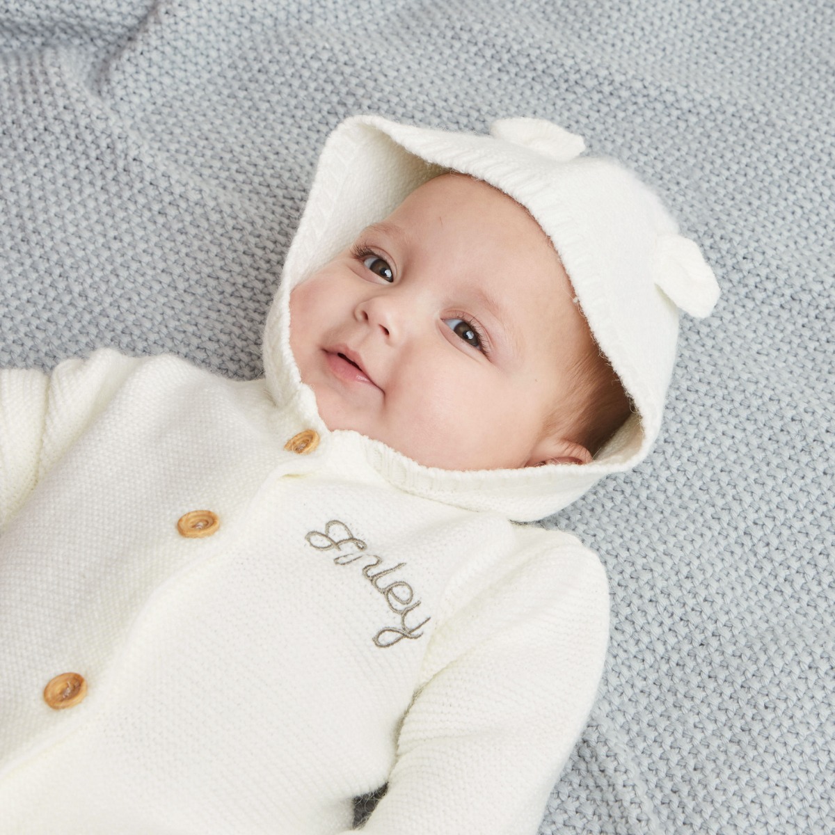 Personalised Ivory Knitted Cardigan and Legging Kids Outfit Set