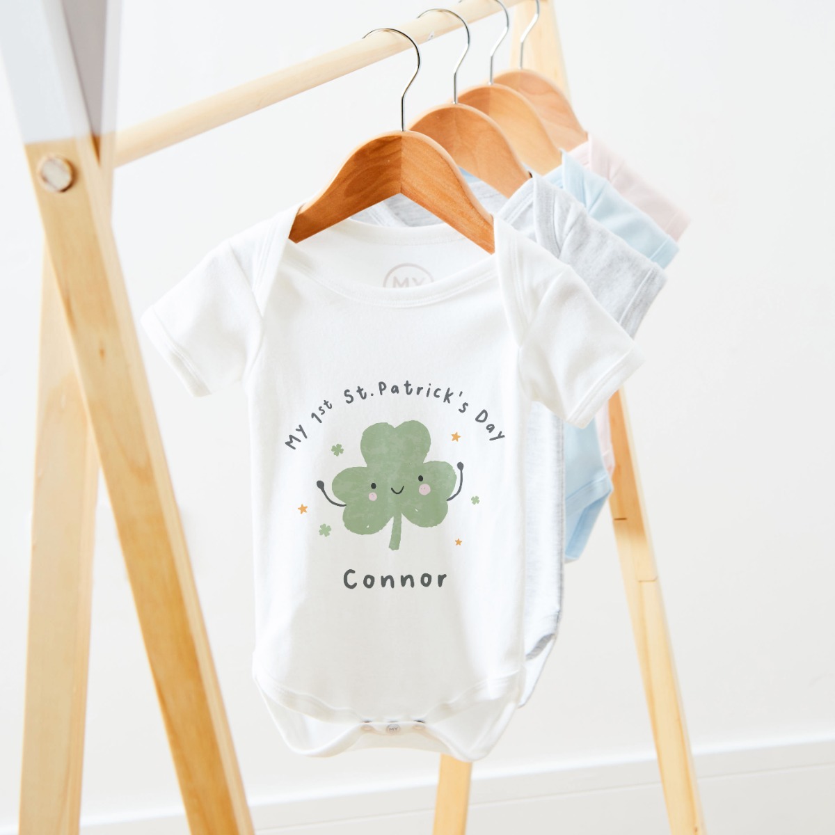 Personalised St Patrick's Day White Bodysuit