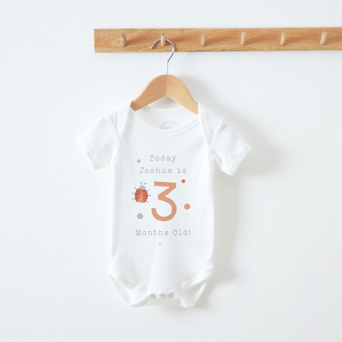 Personalised ‘Today is 3 Months’ White Milestone Bodysuit