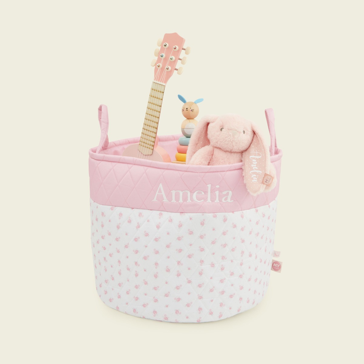 Personalised Pink Floral Storage Bag
