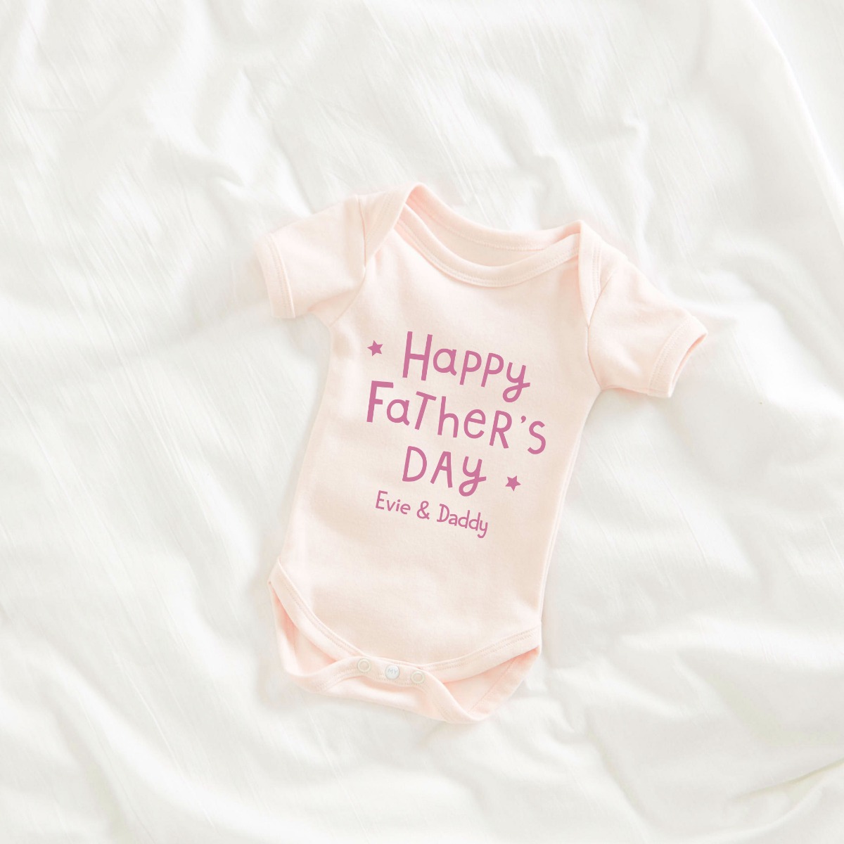 Personalised Happy Father’s Day Pink Bodysuit