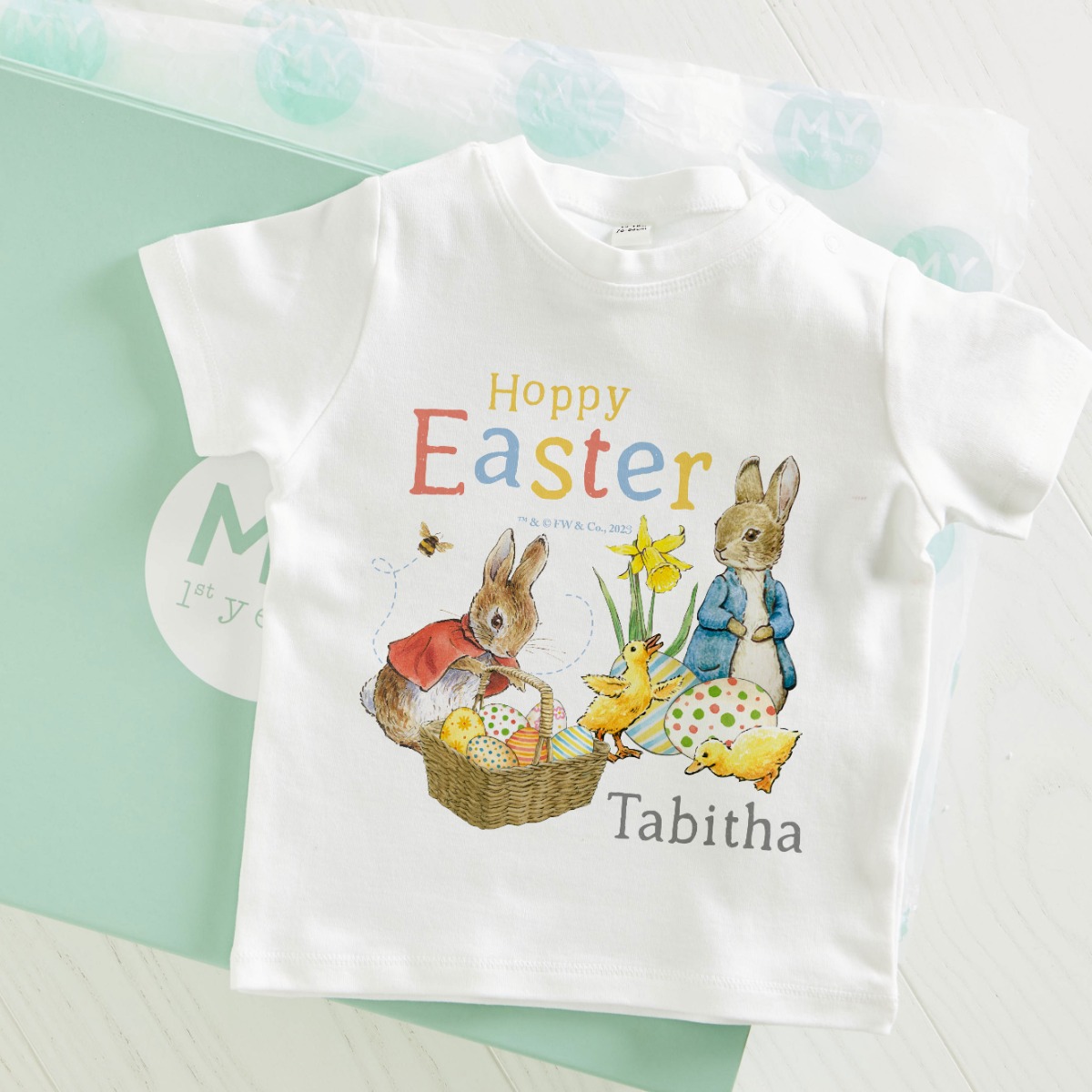 Personalised Easter Peter Rabbit White T-Shirt