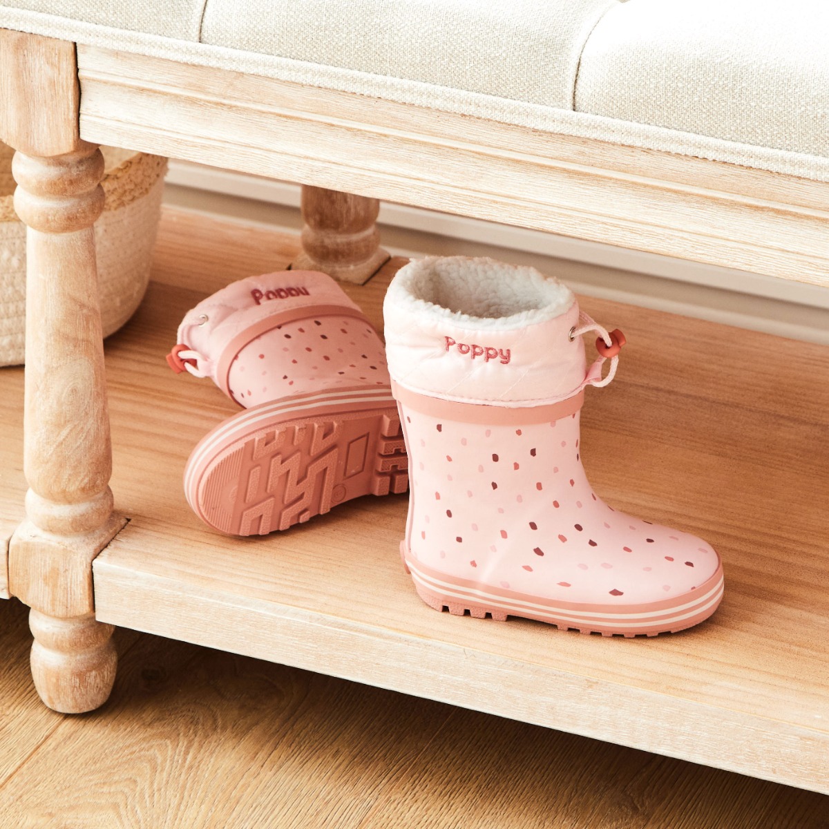 Personalised Pink Spot Welly Boots
