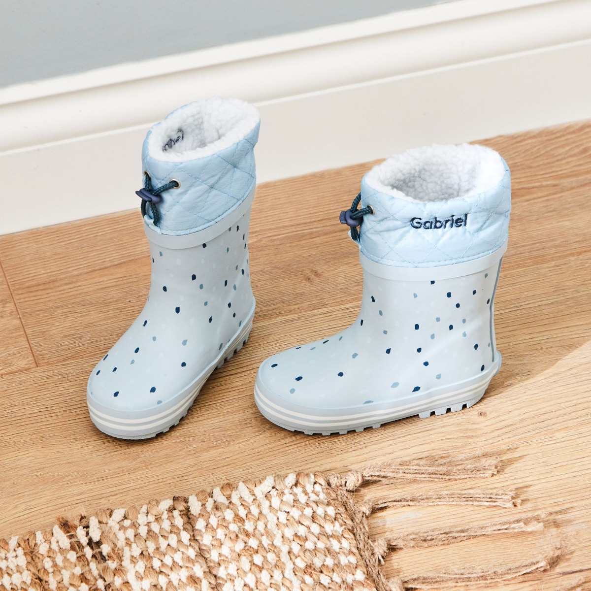 Personalised Blue Spot Welly Boots