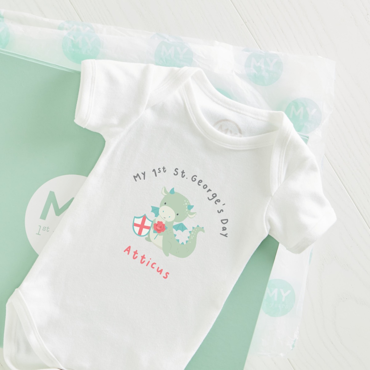 Personalised St George’s Day White Bodysuit