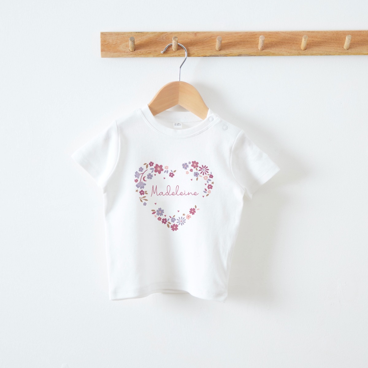 Personalised Floral Heart T-Shirt