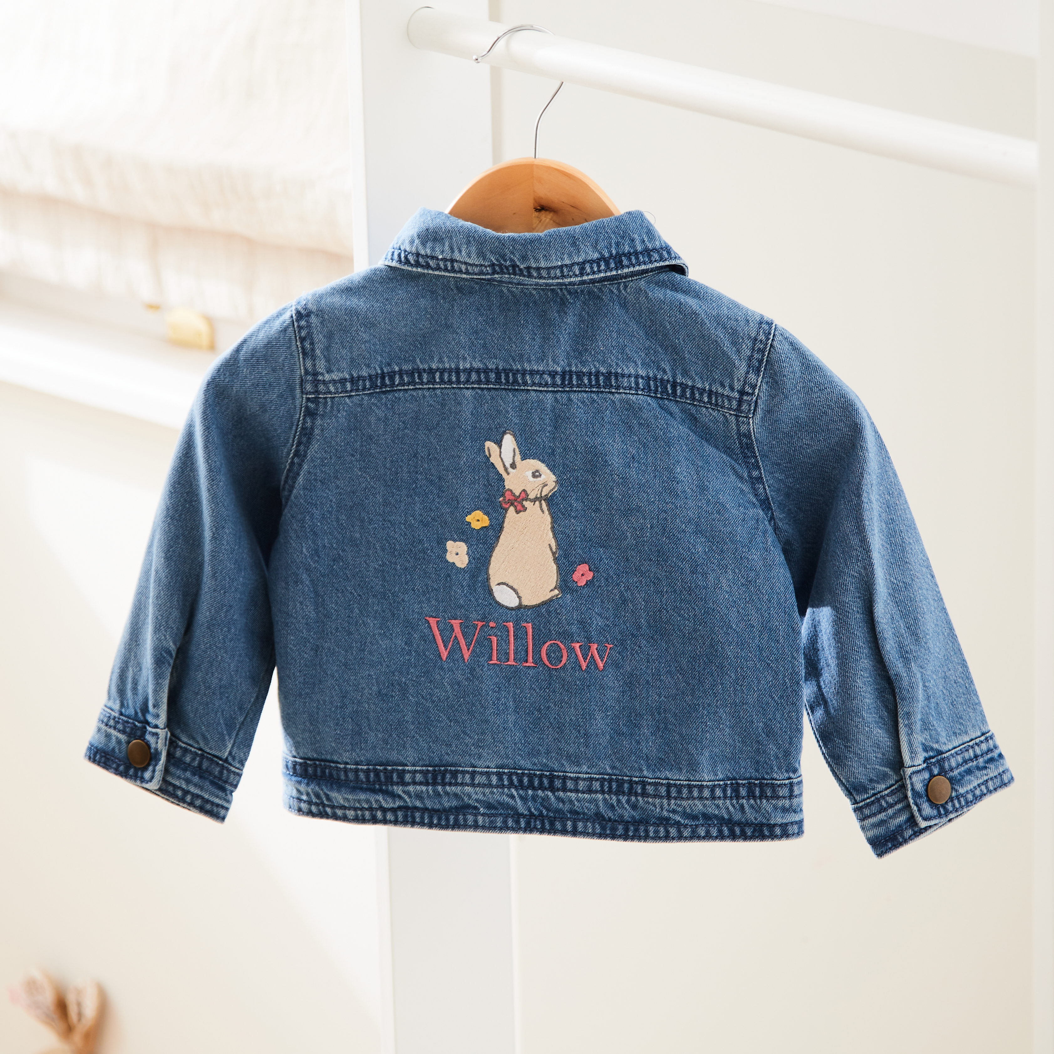 Personalised Flopsy Bunny Children's Denim Jacket