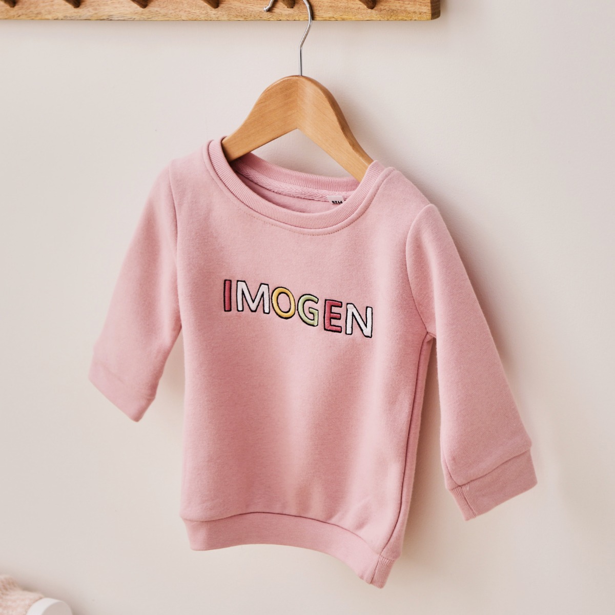 Personalised Letter Patch Pink Sweatshirt