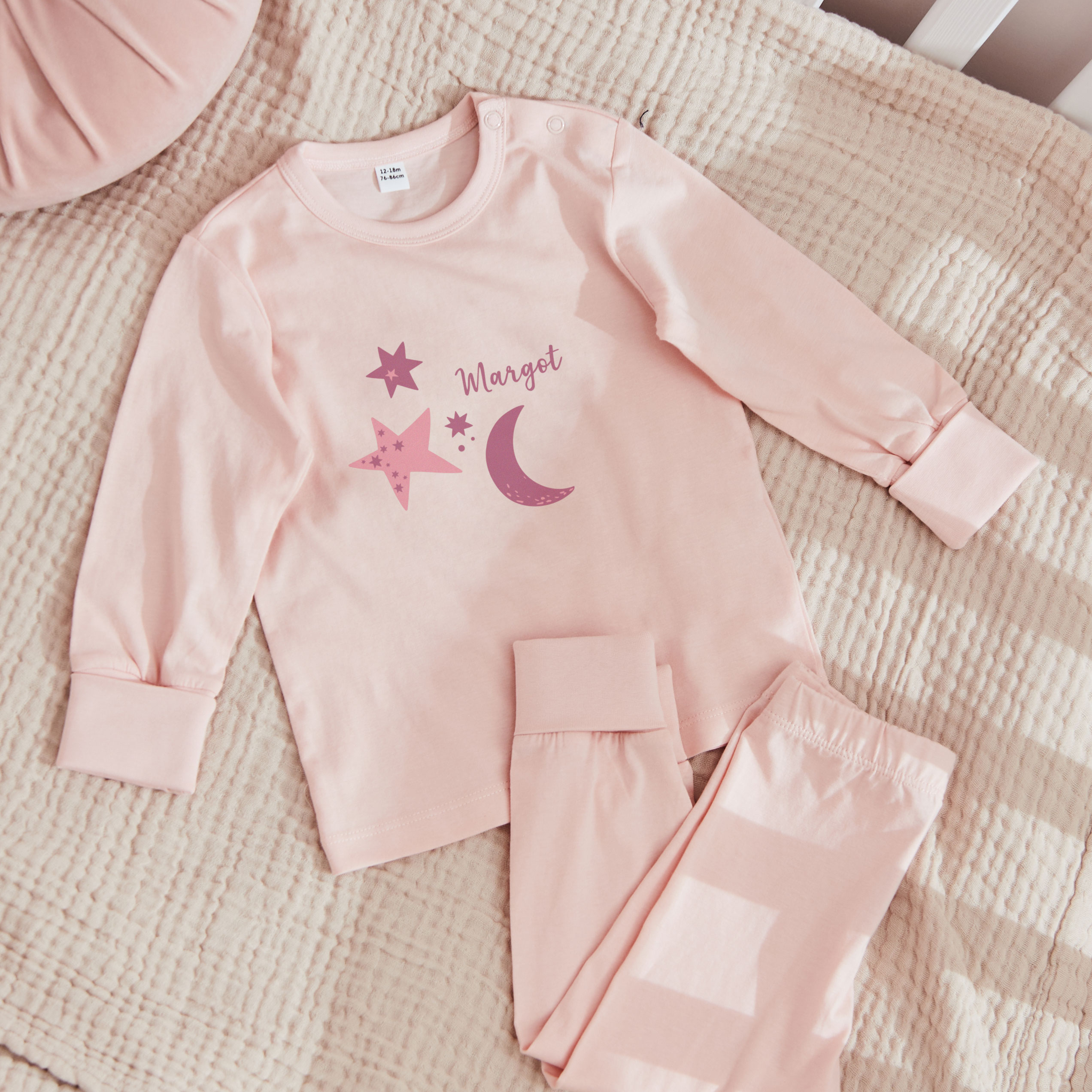 Personalised Pink Moon & Stars Pyjamas