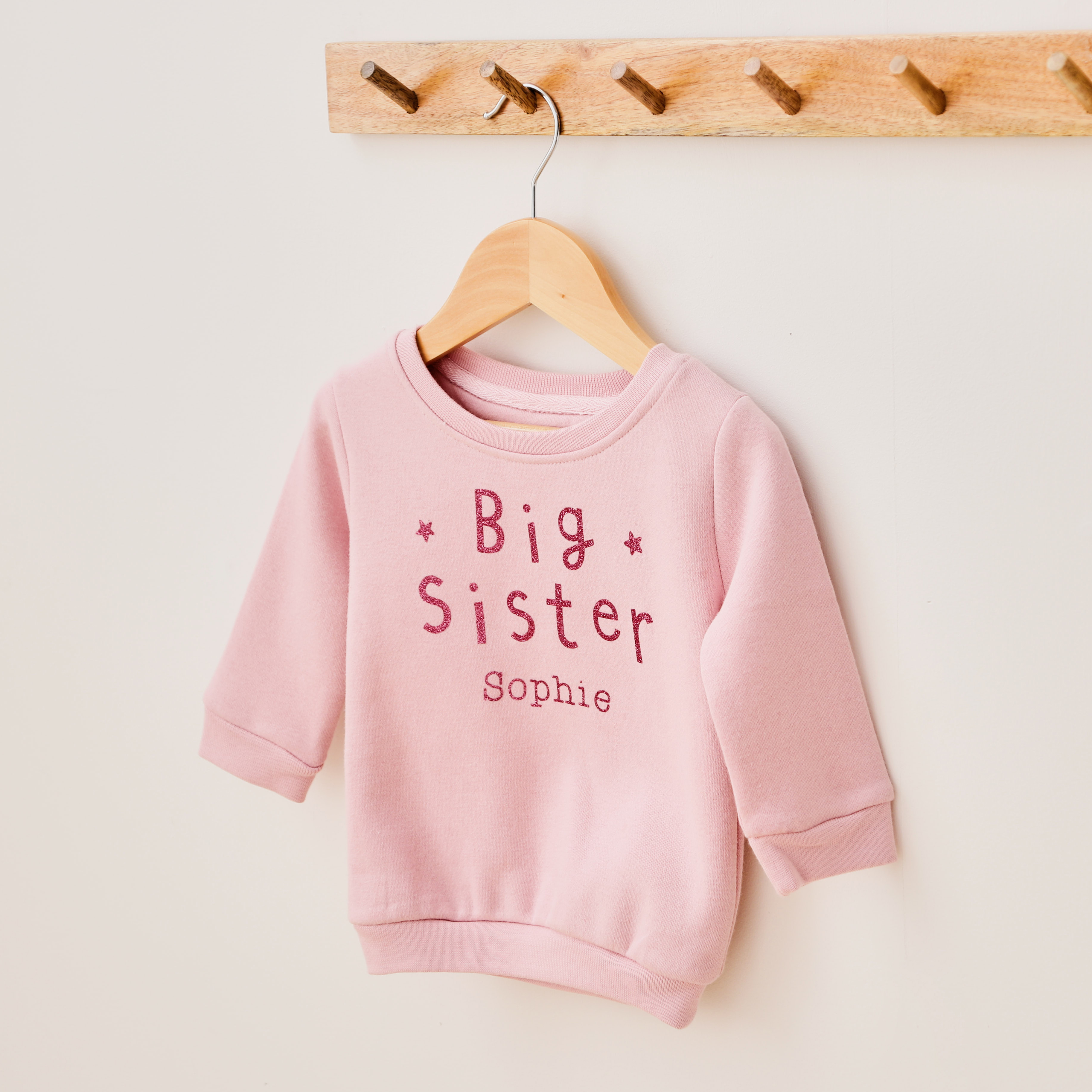 Personalised Big Sister Pink Sweatshirt