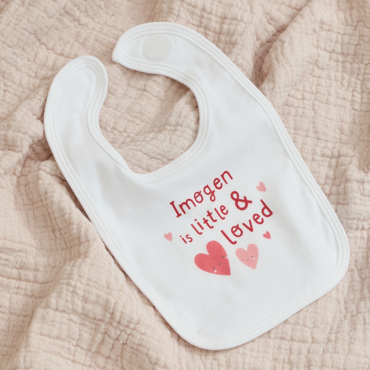 Personalised Little and Loved Valentine’s Day Bib