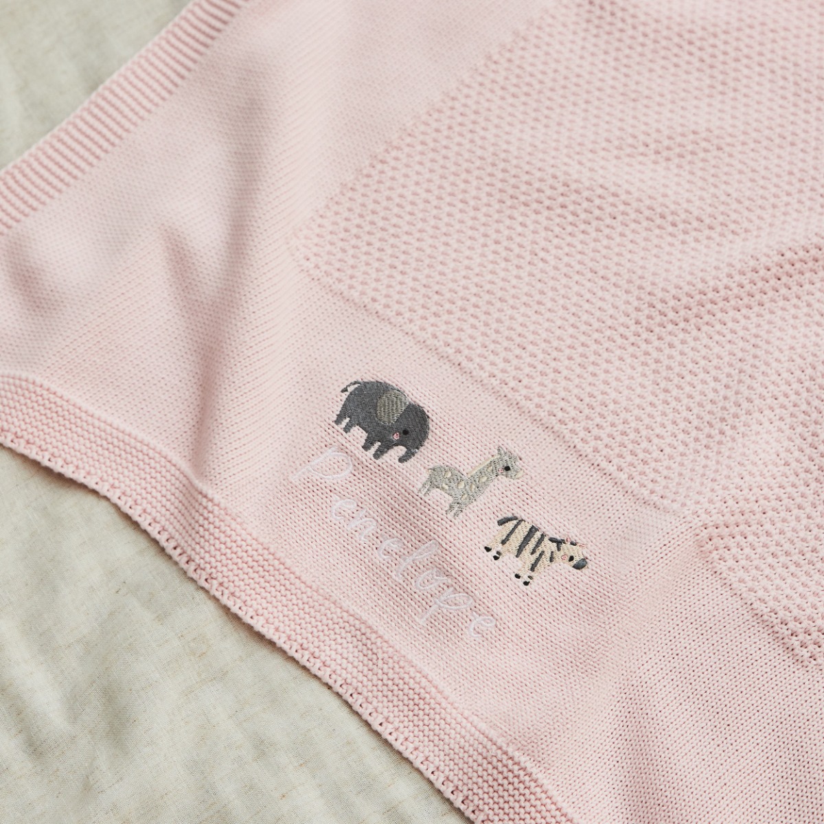 Personalised Welcome to the World Pink Shawl