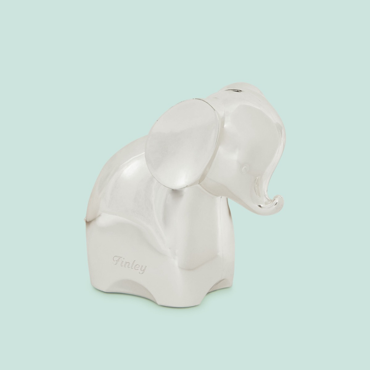 Image of Personalised Silver-Plated Elephant Money Box