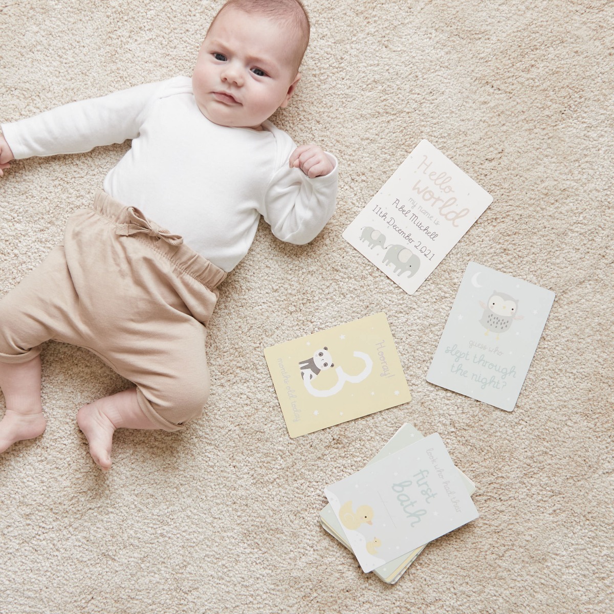 Image of Personalised Baby Milestone Cards (30 Pack)