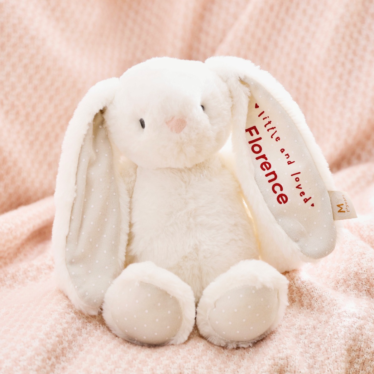 Personalised Little and Loved White Bunny Soft Toy