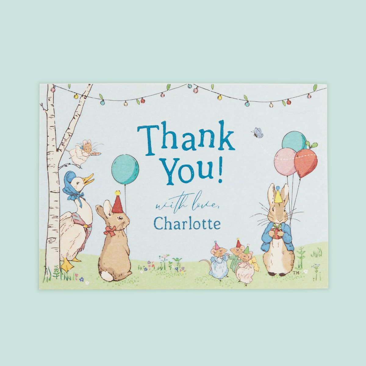 Personalised Peter Rabbit Thank You Cards (12 pack)