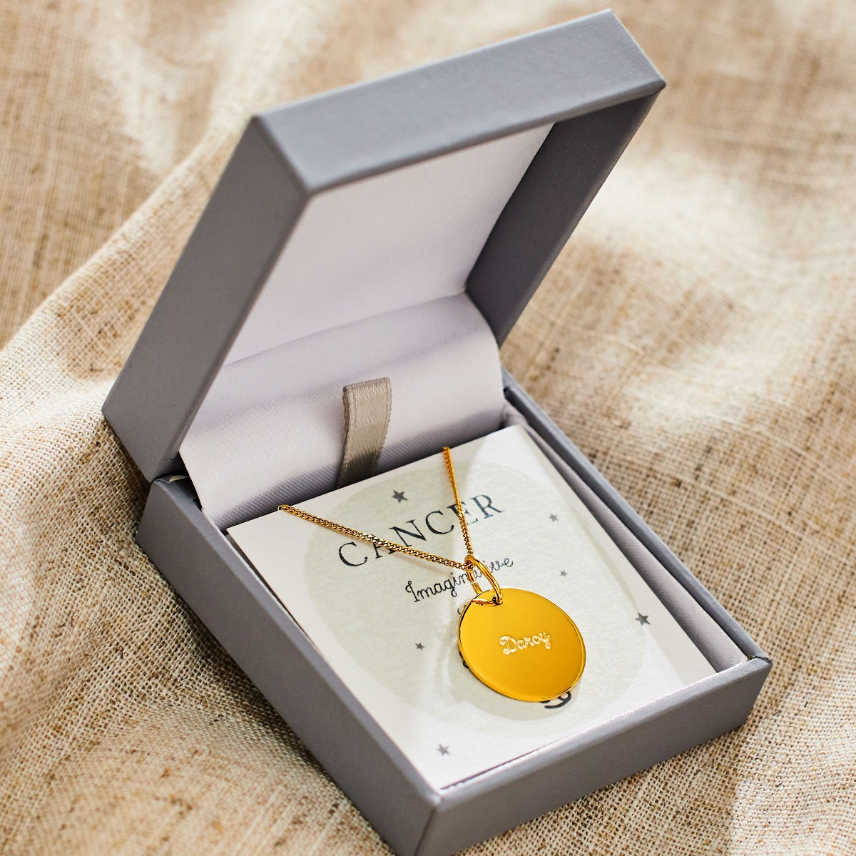Personalised Gold Cancer Adults Necklace