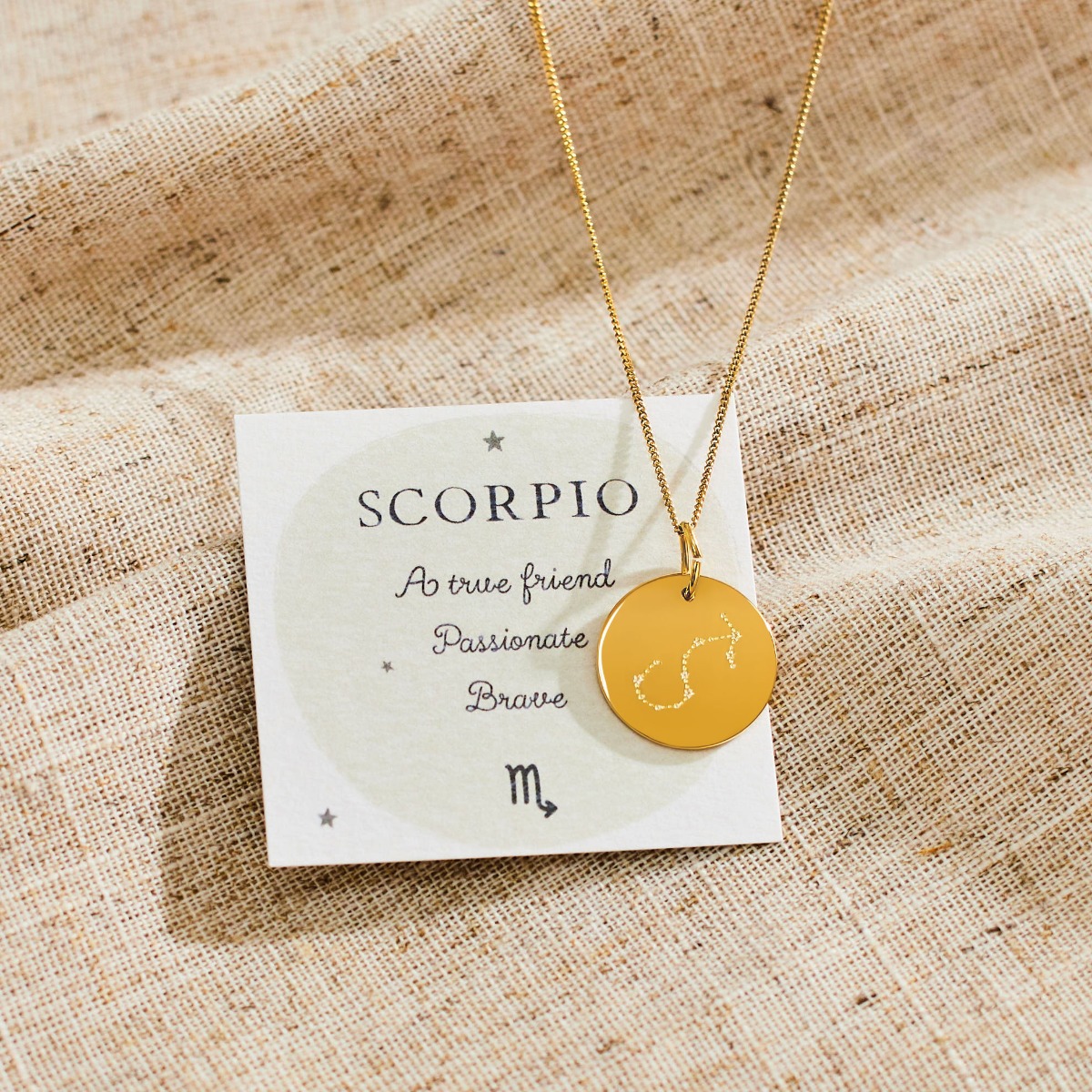 Personalised Gold Scorpio Adults Necklace