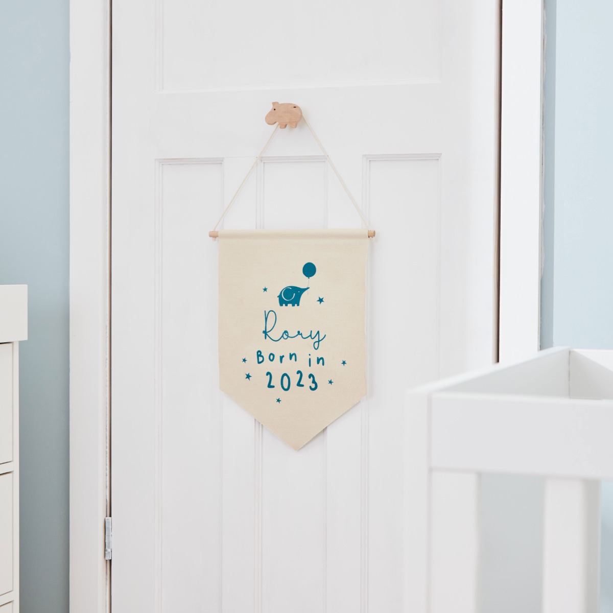 Personalised Born in 2023 Blue Wall Hanging