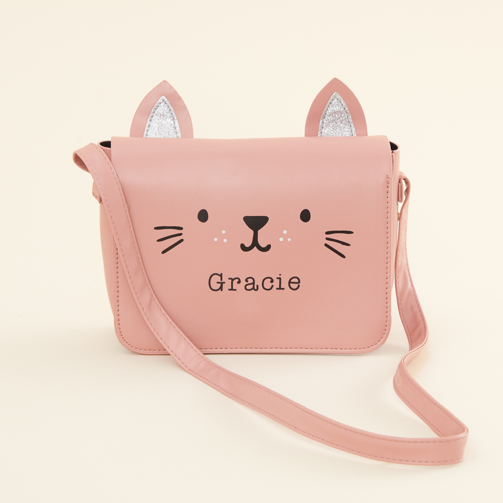 Personalised Pink Cat Toddler Handbag
