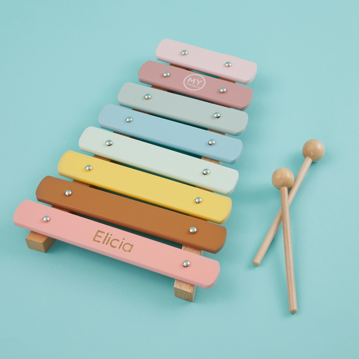 Personalised Colourful Xylophone Wooden Toy