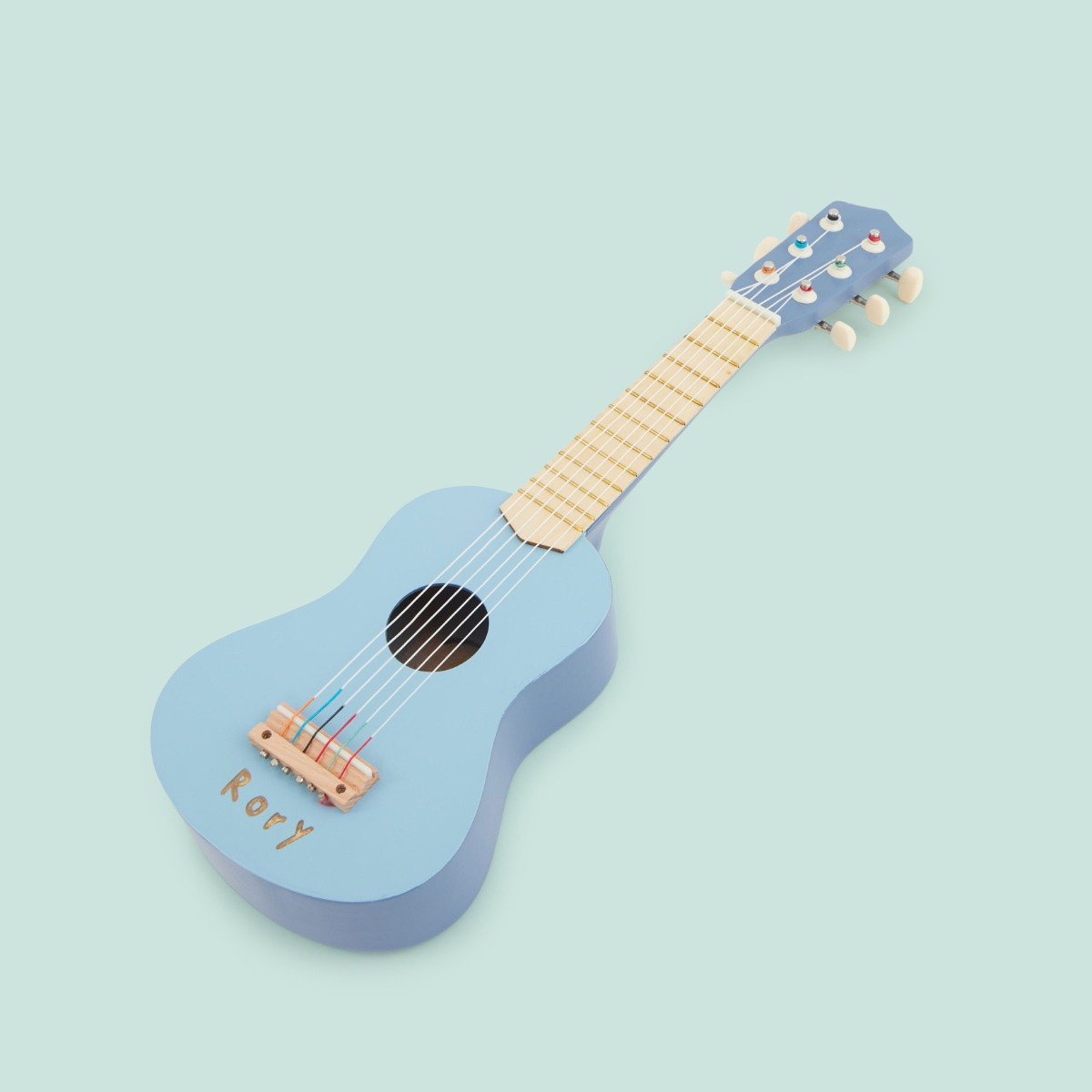 Personalised Blue Guitar Wooden Toy