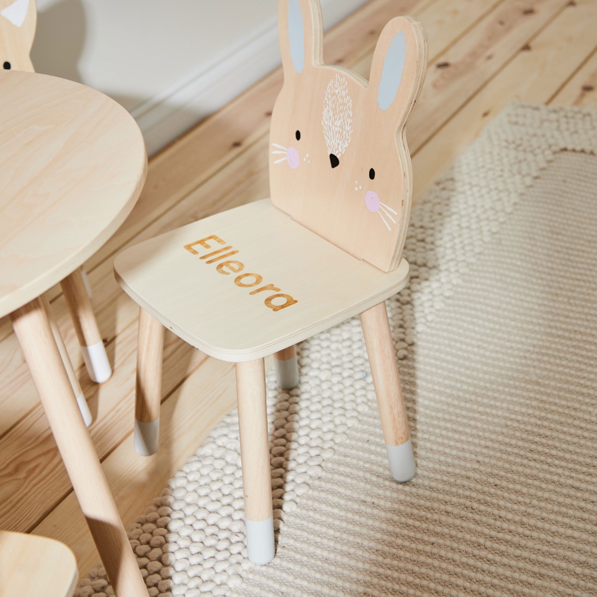 Image of Personalised Wooden Bunny Design Children's Chair