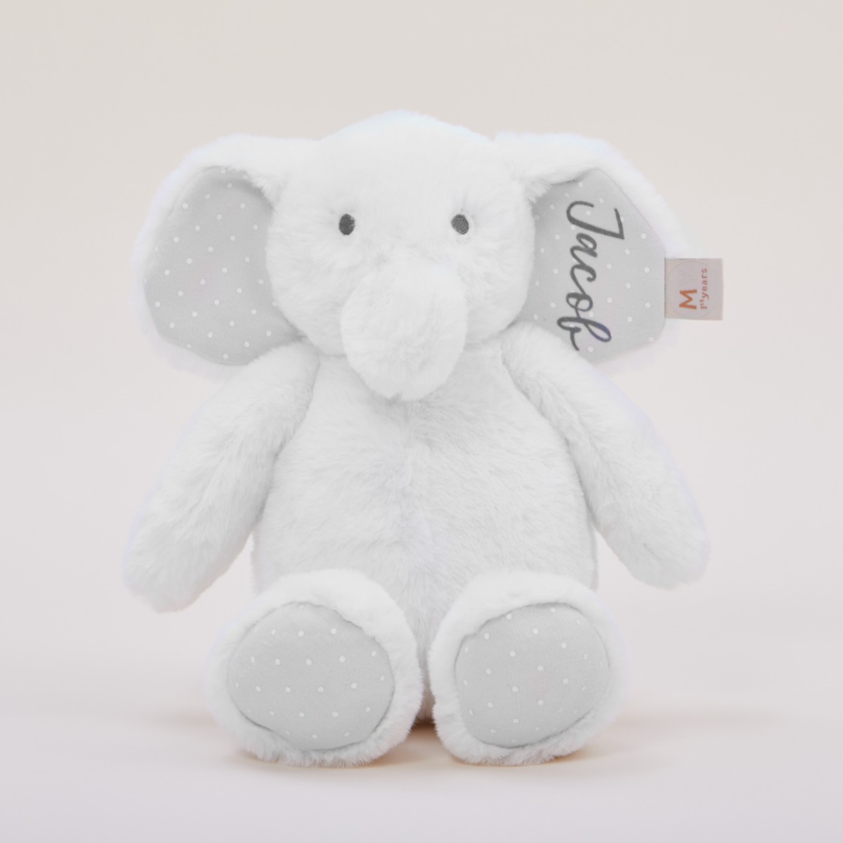 Personalised White Elephant Soft Toy