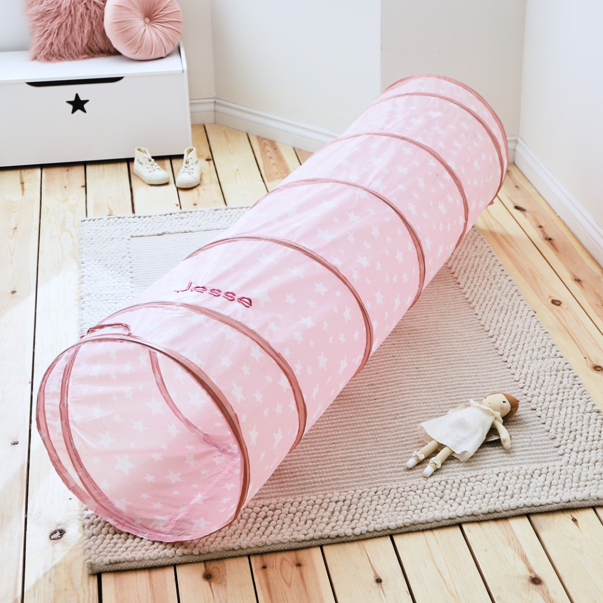 Personalised Kids Concept Pink Pop Up Play Tunnel