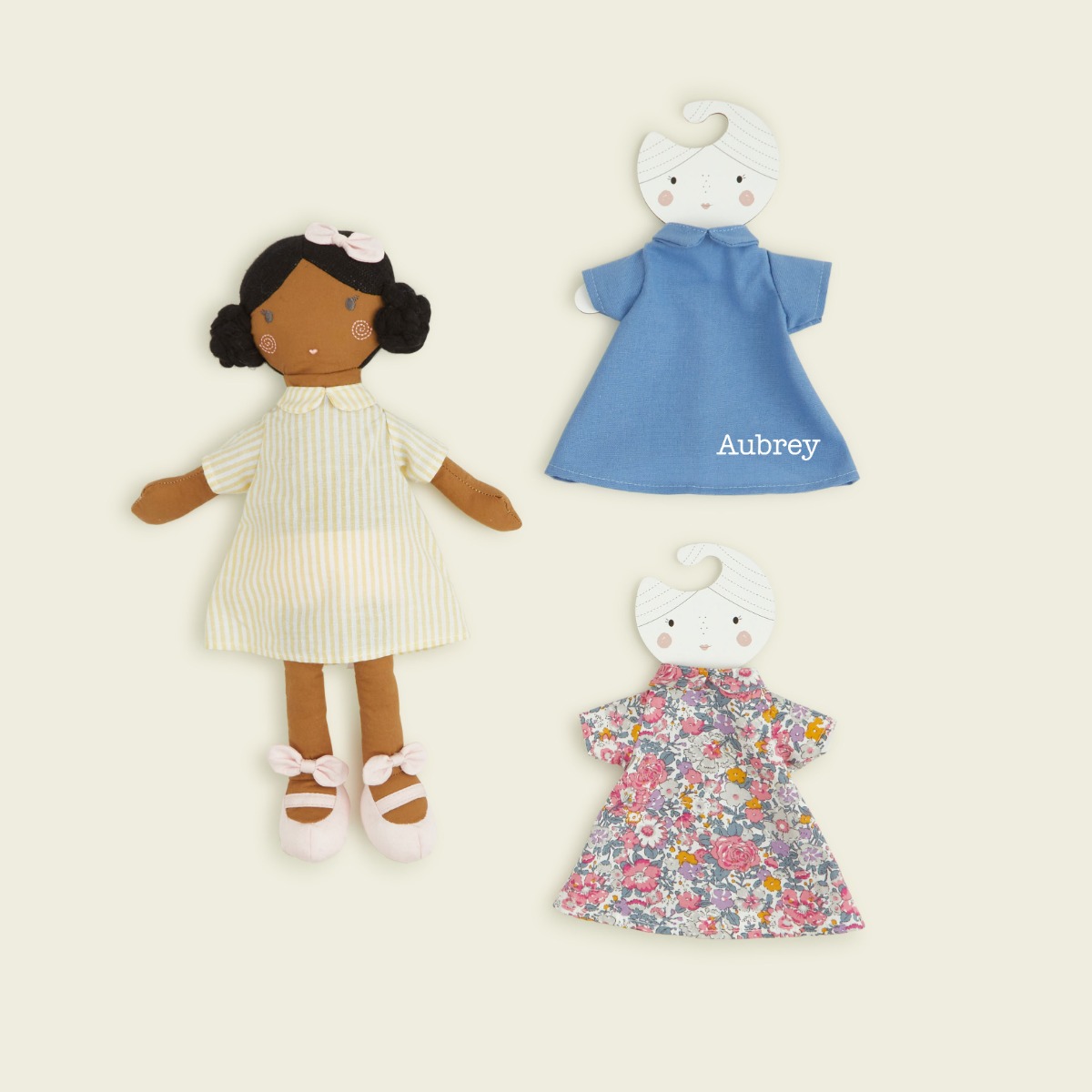 Personalised My 1st Doll Dresses (Denim, Floral and Stripe 3 Pack)