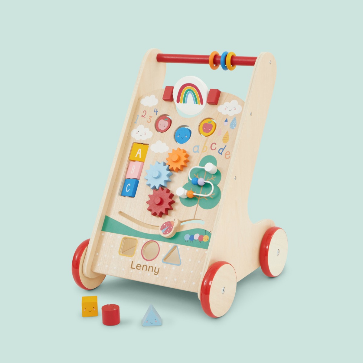 Image of Personalised Colourful Wooden Activity Walker