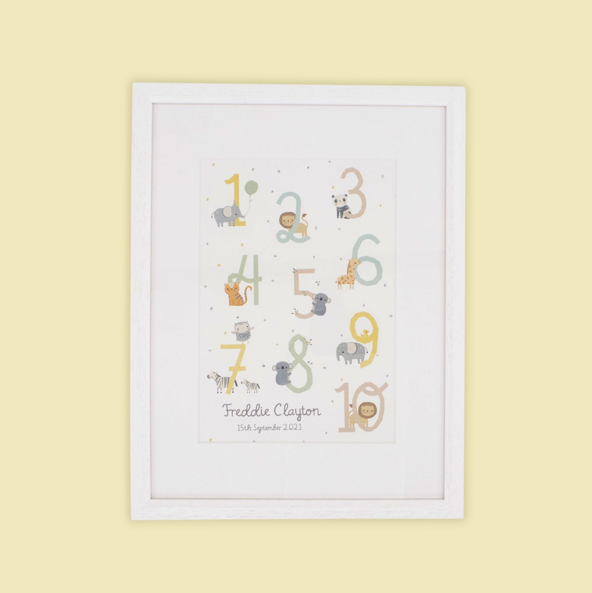 Personalised Animals and Numbers Wall Art