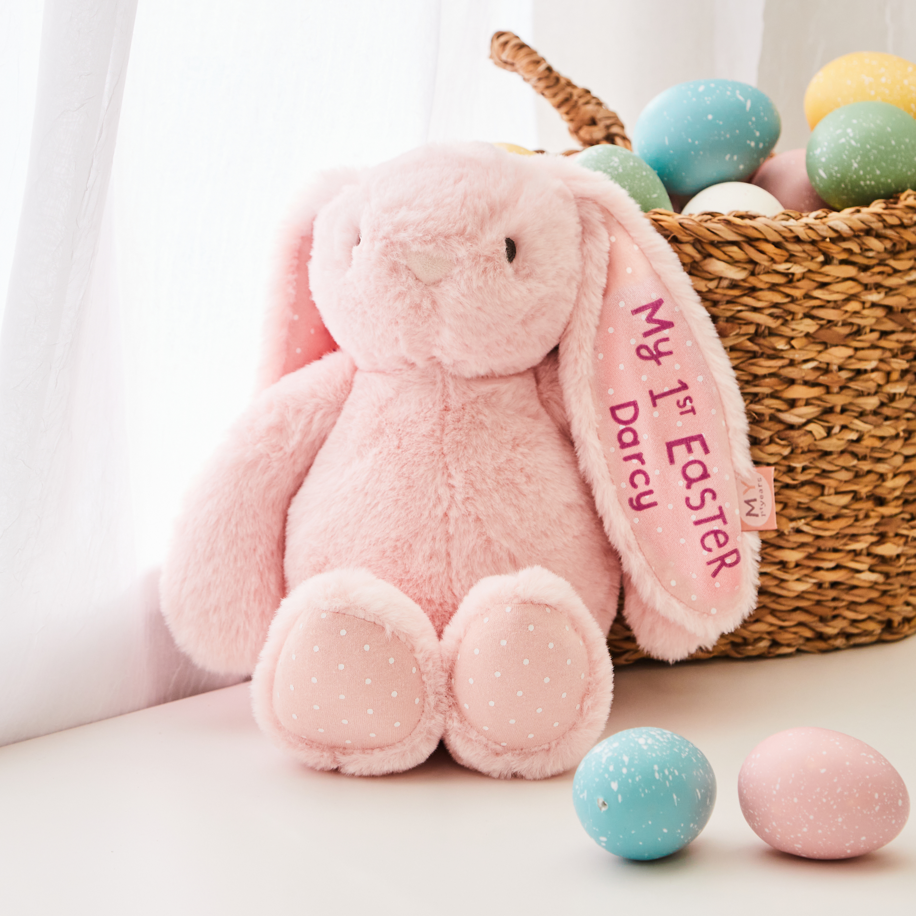 Personalised My 1st Easter Pink Bunny Soft Toy