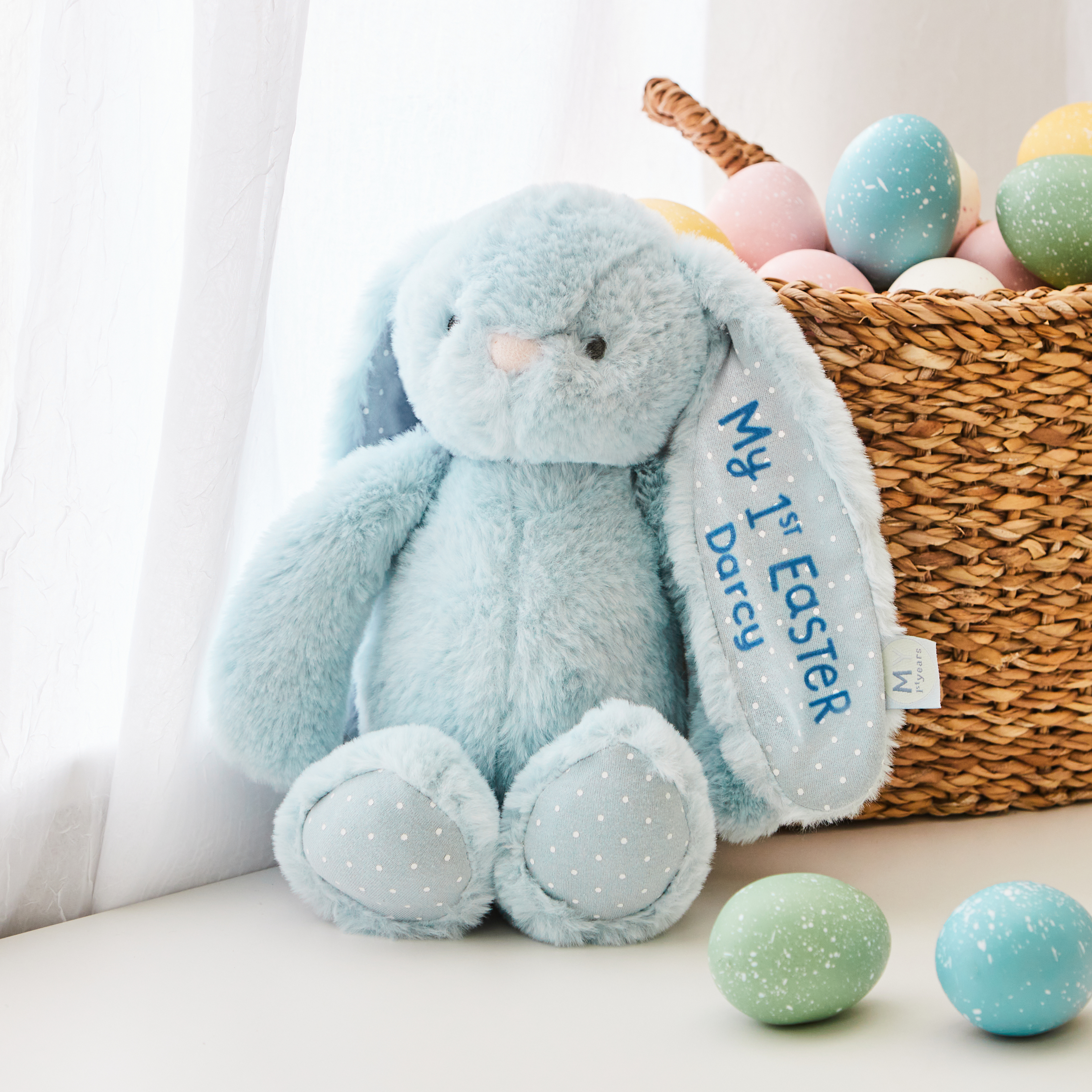 Personalised My 1st Easter Blue Bunny Soft Toy