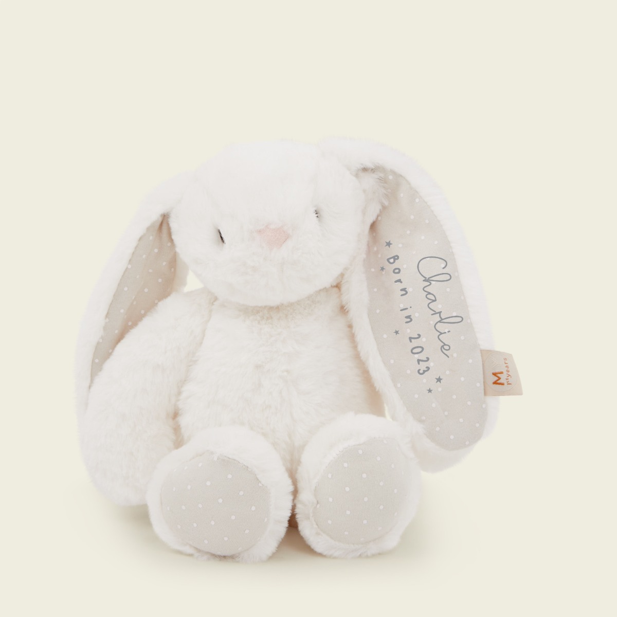 Personalised Born in 2023 White Bunny Soft Toy