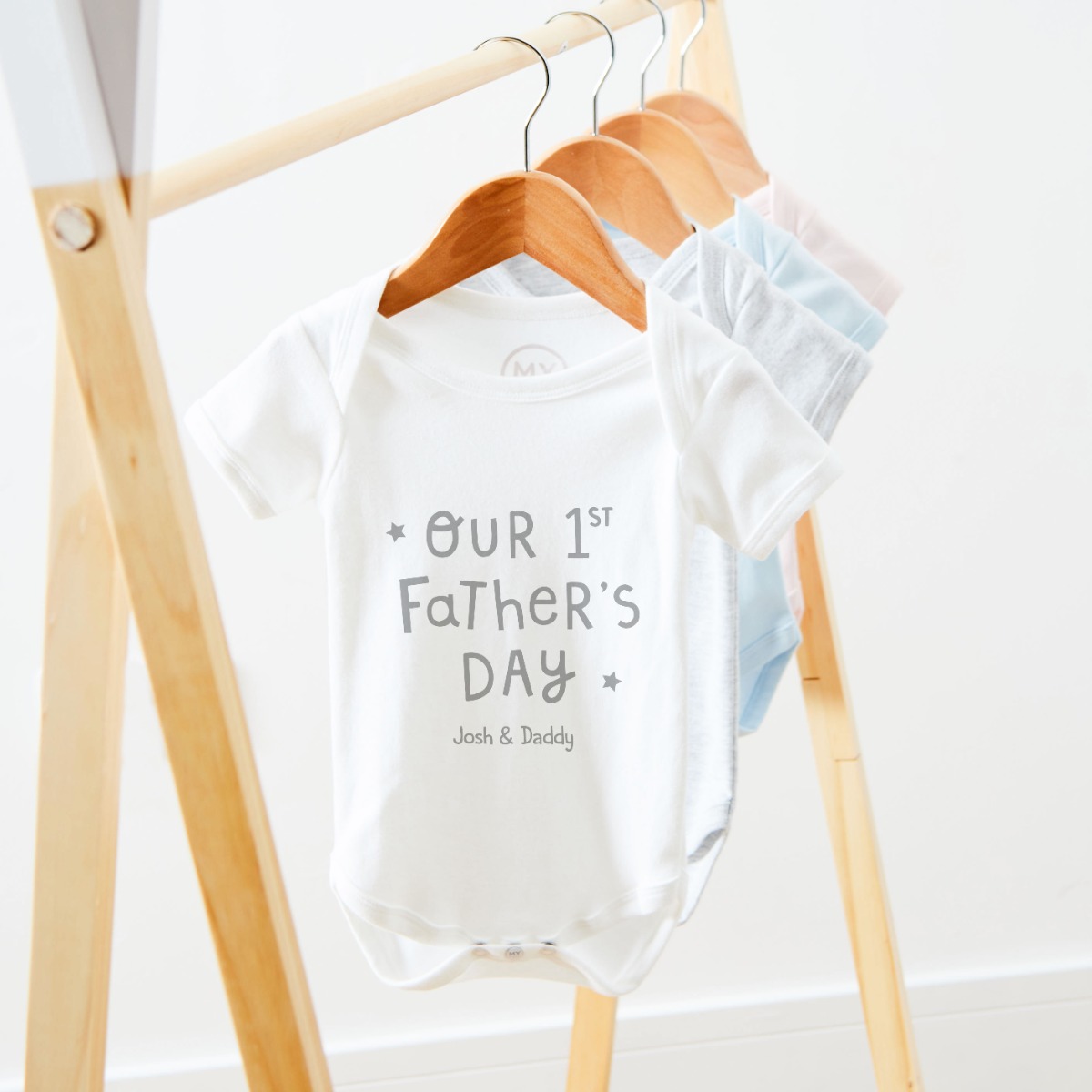 Personalised White 1st Father’s Day Baby Bodysuit