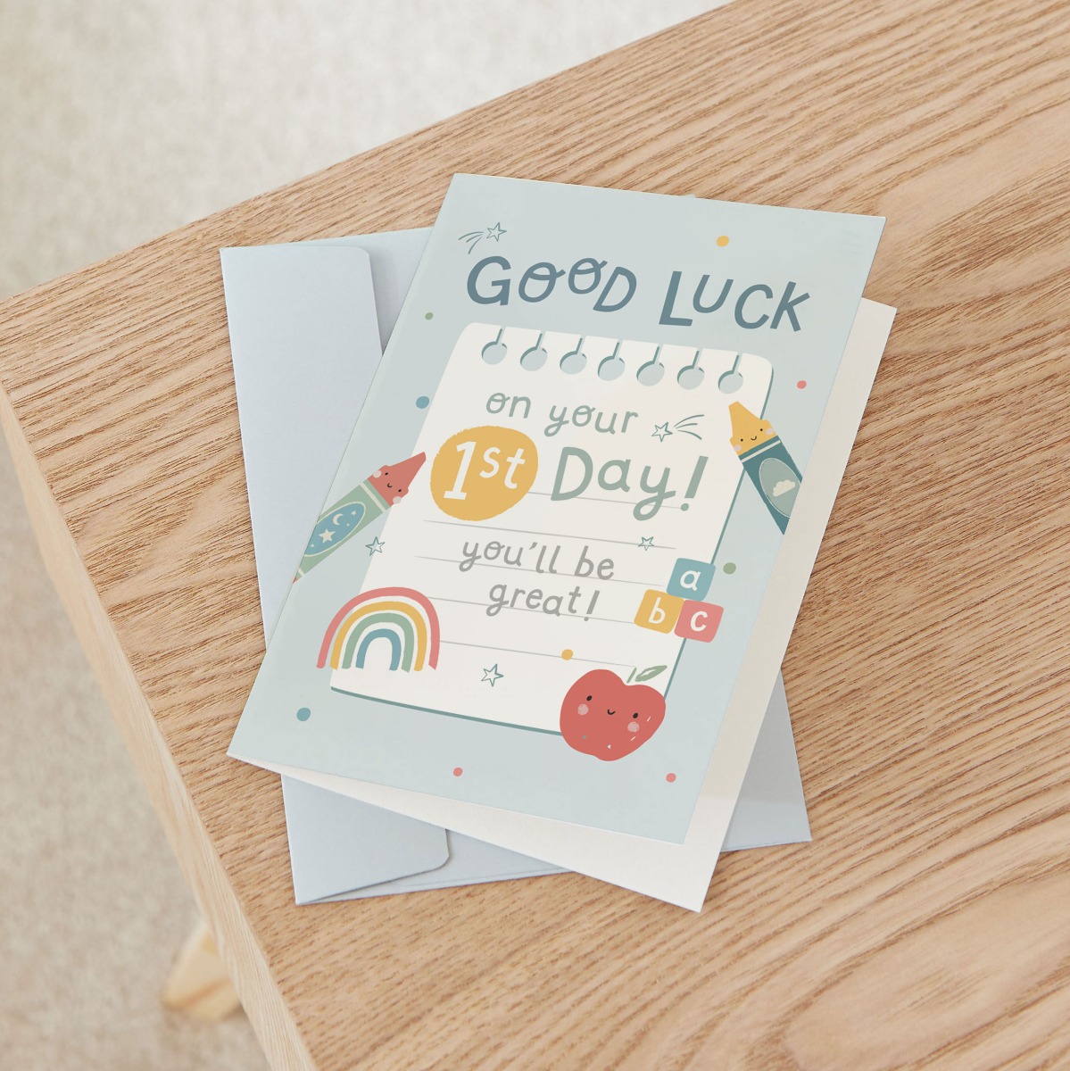 Image of Personalised Good Luck on your 1st Day Greetings Card