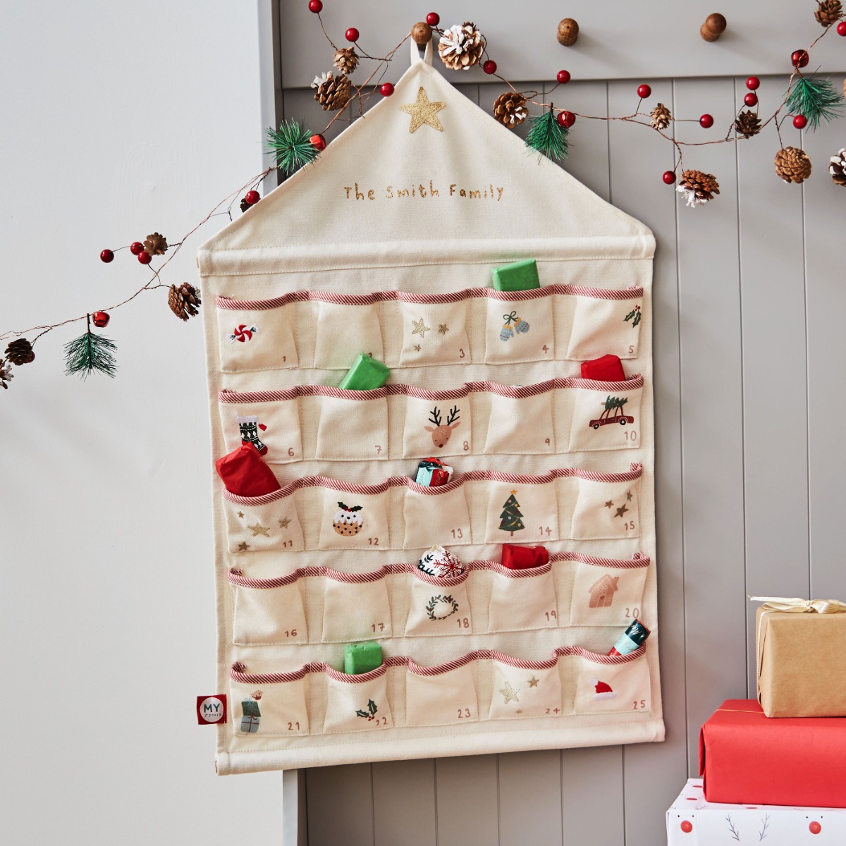 Personalised Woven Hanging Advent Calendar
