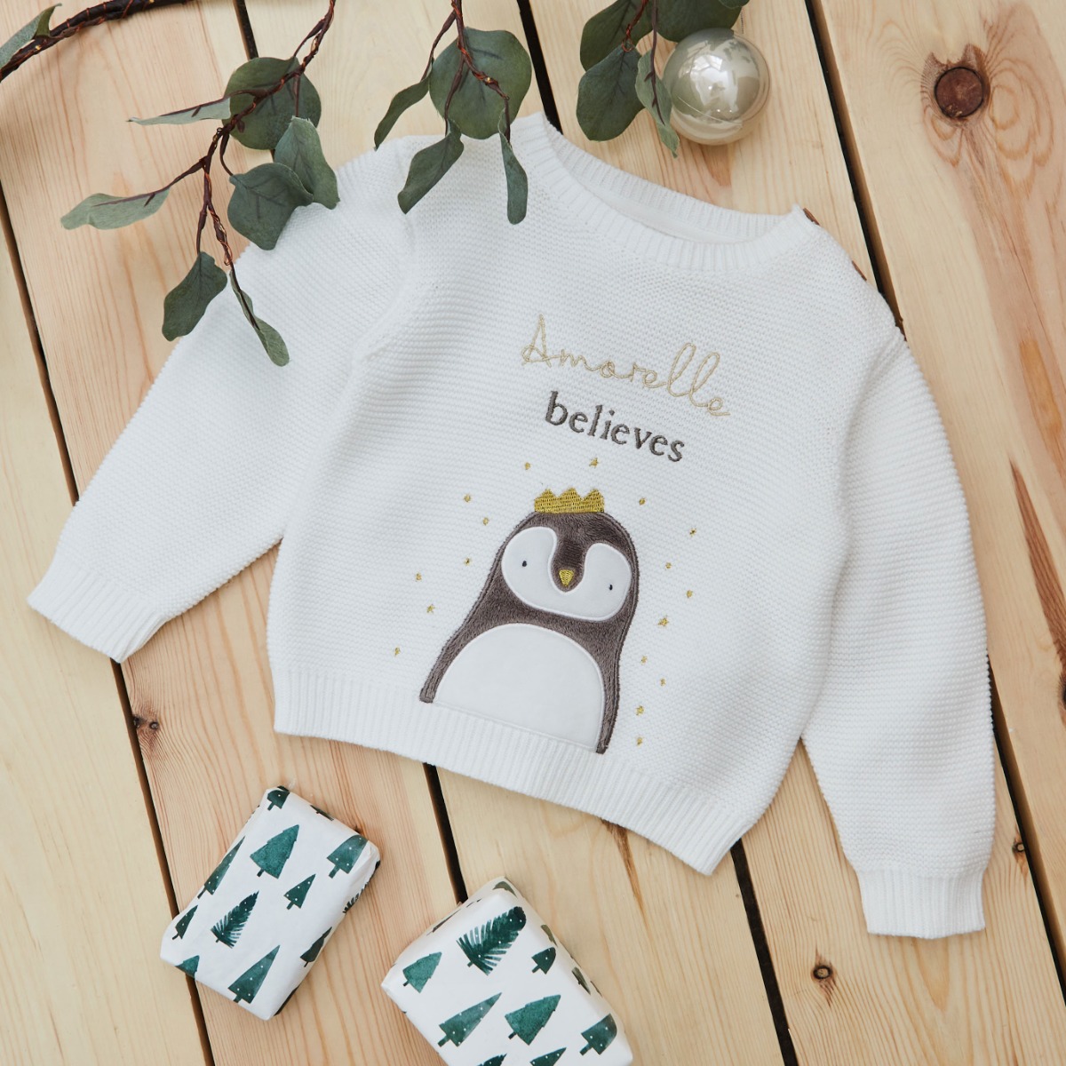 Personalised Penguin Christmas Jumper
